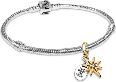 Pandora 68602 Damen-Armband Nordstern Zweifarbig 925 Silber Geschenk-Set 1