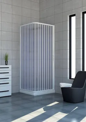 Produktbild von Duschkabine Acquario 70x70 cm aus PVC mit seitlicher Falttüröffnung