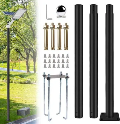 Obrázok produktu pre Nastaviteľná kovová lampa – výška 3 metre – čierna