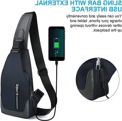 Nachhaltige Umhängetasche für Männer - Wasserdichte Sling Bag mit USB-Ladeanschluss für Sport, Reisen und Radfahren