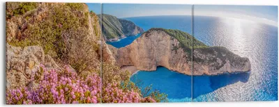 Produktbild von Bild auf Leinwand - Leinwandbild - Meer Sommer Blume - 150x50cm - Wand Bild - Wanddeko - Wandbilder - Leinwanddruck - Bilder - Kunstdruck - Wanddekoration - Leinwand bilder - Wandkunst - CA150x50-3741