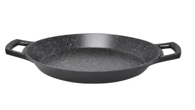 Produktbild von Aluguss Paellapfanne Pfanne Paella Ø40 Induktion Bratpfanne Grillpfanne mit zwei Handschuhen