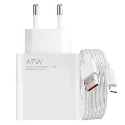 Immagine prodotto di Adattatore di alimentazione USB originale Xiaomi 67W con cavo USB / USB-C, bianco
