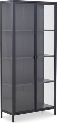 HOMEXPERTS Doppelvitrine CLASSIC B 80, H 180, T 40 cm schwarz, Vitrine mit 2 Türen