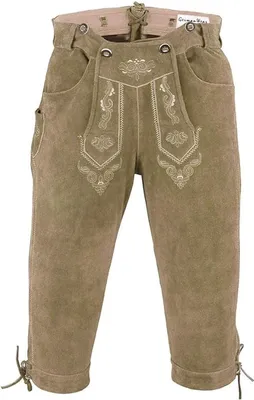 Produktbild von Trachten Lederhose Kniebundhose trachtenhose Hose mit Hosenträger, Größe:60/4XL, Farbe:Beige