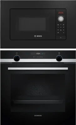 Produktbild von SIEMENS Einbau Backofen Teleskopauszug Hydrolyse cookControl + BOSCH Mikrowelle 38cm Nischenhöhe f. Hochschränke schwarz