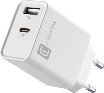 Immagine prodotto di Cellularline Multiport Charger PD 20W Caricabatterie 20W con porta USB-A e USB-C