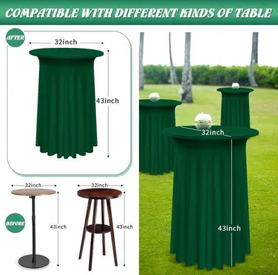 Immagine prodotto di Tovaglia rotonda Ø 80-85 cm verde scuro elasticizzata