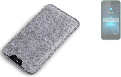 Produktbild von K-S-Trade Filz Handyhülle kompatibel mit Lava Z21 Schutzhülle Filztasche Filz Tasche Case Sleeve Handy Hülle Filzhülle grau