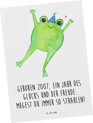 Produktbild von Mr. & Mrs. Panda Postkarte 2007 Geburtstag - Weiß - Geschenk, einzelkarte, positives Jahr, Postkarten, Glückwunsch, besondere Geschenke, Erinnerungen, Magie des Jahres
