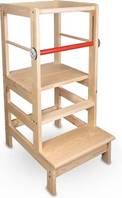 Produktbild von Kinderküchenhelfer 3-stufig, 17-45cm, Holz, Sicherheitsfunktionen