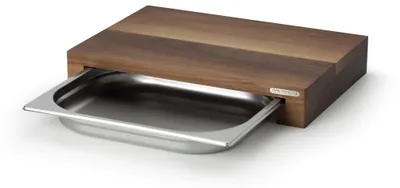 Produktbild von CONTINENTA Schneidebrett mit Schublade, Walnuss 39x27x6 cm 4210 4017167421001 Vorteilset – 2 Stück – inkl. 4 Edelstahl-Trinkhalme