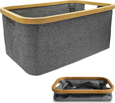 Productafbeelding van Famanu wasmand met deksel - 3 compartimenten, 160 liter - Beige, grote, inklapbare wasmand