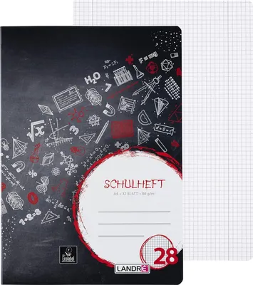 Produktbild von LANDRÉ 100050059 LANDR Schulheft DIN A4, kariert, 32 Blatt
