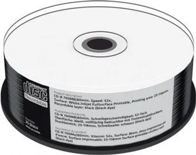 Image de MediaRange CD-R 700MB 25pcs vollflächig bedruckbar