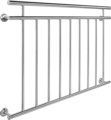 Produktbild von Wiltec nerezové balkónové zábradlie 90x128cm Francúzske zábradlie na balkón Bezpečné elegantné robustné zábradlie balkónové zábradlie