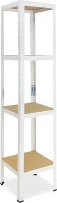 Produktbild von shelfplaza HOME 155x30x30 cm Schwerlastregal in weiß mit 4 Böden und 175 kg Traglast pro Boden