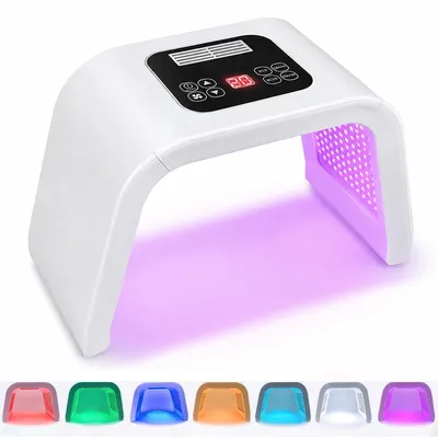 Produktbild von LED-Gesichtsmaske 7 Farben, Anti-Aging, Akne & Pigmente, faltbar für Gesicht, Hals & Schultern, professionelle Hautpflege zu Hause