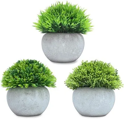 Immagine prodotto di Set di 3 piante artificiali, piccola decorazione per tavola e balcone