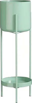 Produktbild von Mica Decorations Colyn Blumentopf auf Ständer - H60 x Ø19 cm - Eisen - Mintgrün