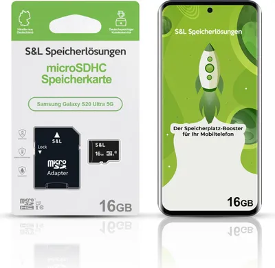 Produktbild von microSD Speicherkarte S&L für Samsung Galaxy S20 Ultra 5G - Speicherkapazität: 16 GB
