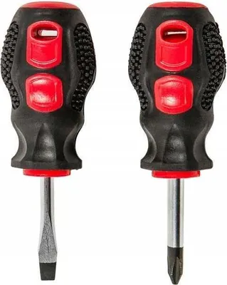 Produktbild von TOP TOOLS Kleiner Schraubendreher SET 2 tlg. Kreuz PH1 und Schlitz 6 mm. Länge: 38 mm