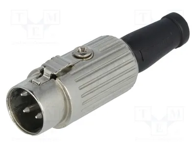 Immagine prodotto di 1 connettore a spina, connettore PIN a 4 poli, maschio, diritto, sistema 216° DIN, per cavi 590-0400, connettore DIN