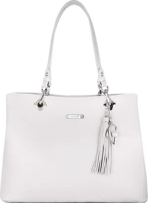 Productafbeelding van Unyqoos® Dames Shopper Handtas - Grote tote bag van zacht Polyurethanleer, wit, 36x26x13 cm, 3 compartimenten, veel zakken, 25 cm handgrepen