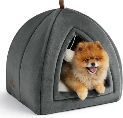 Immagine prodotto di Letto per gatti - Cuccia per gatti a forma di igloo - Rifugio per animali - Design 2-in-1 - 44x44x44 cm - Grigio scuro