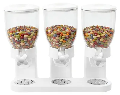 Productafbeelding van Mueslidispenser 2L - 3-delige set met kijkvenster - Wit