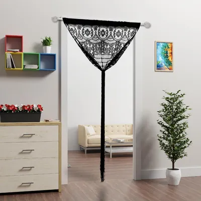 Obrázok produktu pre Závesy v bohémskom štýle, čierne, výška 200 cm, šírka 99,1 cm (balenie obsahuje 2 kusy)