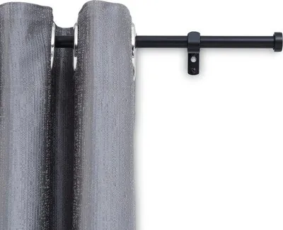 Produktbild von Unyqoos® ACAZA Gardinenstange aus Stahl, ausziehbar 240–360 cm, Ø 19 mm, Schwarz, Tragkraft 10 kg, für schwere Gardinen