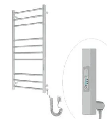 Zdjęcie produktu dla Grzejnik łazienkowy elektryczny stal nierdzewna chrom Ladder Lux 10 147W 101x53 cm energooszczędny