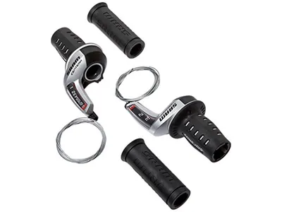 Produktbild von SRAM 00.0000.200.786 Drehgriffschalter-Set Centera 9-fach hinten 00.0000.200.786 1:2 Micro Front, schwarz/silber (1 Set)