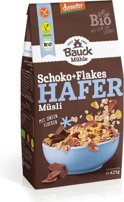 Produktbild von Bauck Mühle Hafermüsli Schoko + Flakes demeter 425g