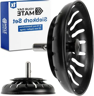 Obrázek produktu pro Sítko do kuchyňského odtoku – 1 ks – černé – Ø 79 mm
