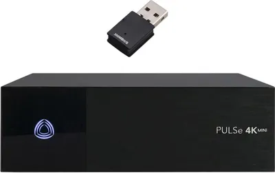 Produktbild von AB PULSe 4K Mini SE UHD Sat-Receiver mit WLAN-Stick 300 Mbits (1x DVB-S2X, Linux E2, H.265, HDR10, MicroSD, CI)