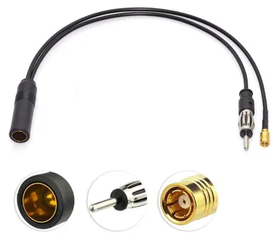 DAB-Splitterkabel DIN auf SMB, RG174, 30 cm, für DAB+ Radio