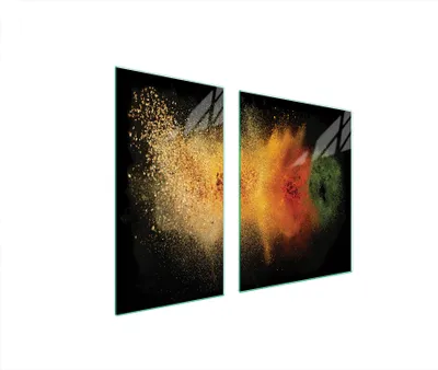 Immagine prodotto di Piastre coprifornelli 2 pezzi 90x52 copertura piano cottura in Vetroceramica tagliere in vetro spezie colorate