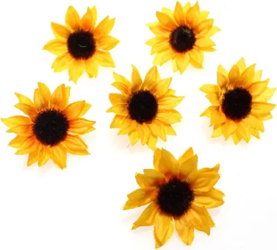 Produktbild von 48 Sonnenblumenköpfe 3,5cm Streudeko Blume Sonnenblume künstlich Streuteile