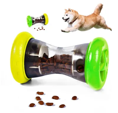 Image de Jouet interactif pour chien, distributeur de friandises, jaune et vert, pour chiens de petite et moyenne taille