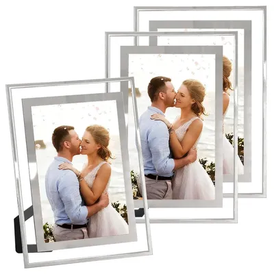 Immagine prodotto di Set di 3 cornici in vetro 10x15 cm per foto A6