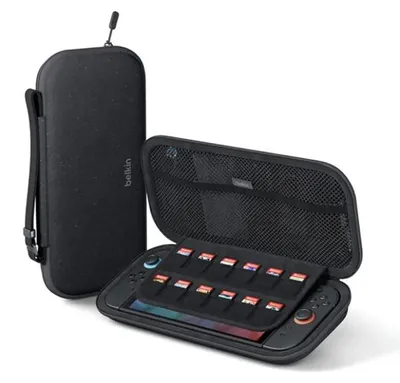 Produktbild von Belkin ENA002HQCH, Hartschalenkoffer, Nintendo, Schwarz, Nintendo Switch 2, Reißverschluss, 145 mm