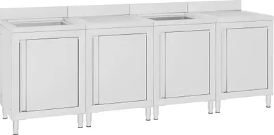 Obrázek produktu pro vidaXL Gastro dřezová skříňka 240x60x96 cm nerezová ocel