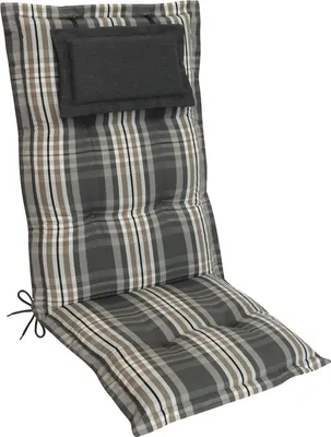 Produktbild von Herlag Gartenstuhlauflage für Hochlehner AVA mit Kopfpolster Kariert 2428 123x50x9cm 1 Stück