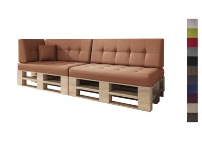 Produktbild von sunnypillow Palettenkissen Verona gesteppt  6er Set Orange