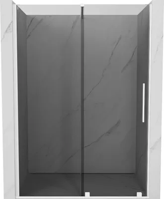 Produktbild von Mexen Velar Schiebetür für Dusche 150 cm, Graphit, Weiß - 871-150-000-41-20
