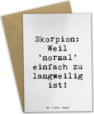 Produktbild von Mr. & Mrs. Panda Glückwunschkarte Spruch Skorpion Unikat - Weiß - Geschenk, weihnachtskarten, Persönlichkeit, Geheimnisvoll, einladungskarten, Tierkreiszeichen, Grußkarte