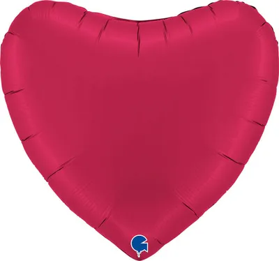Obrázok produktu pre Fóliový balón - Srdce, Červené srdce Saténová čerešňa, čerešňovo červená, 91 cm, Grabo