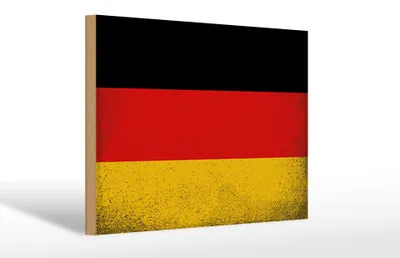 Produktbild von Holzschild Flagge Deutschland 30x20cm Flag Germany Vintage